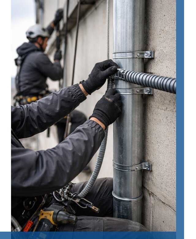 Монтаж гофры для кабеля в Дзержинске от 305 р. | ВЫСОТНИК-Дзр