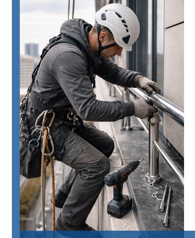 Монтаж ограждений на высоте в Дзержинске для зданий и конструкций