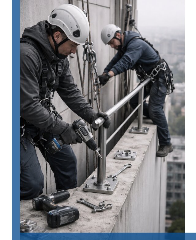 Монтаж перил на высоте в Дзержинске для жилых и промобъектов