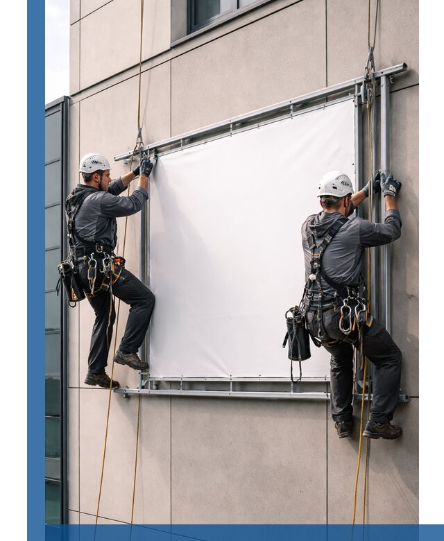 Монтаж наружной рекламной вывески в Дзержинске под ключ