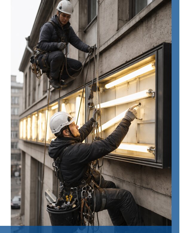 Замена ламп в вывеске в Дзержинске под ключ от 3558 р. | ВЫСОТНИК-Дзр