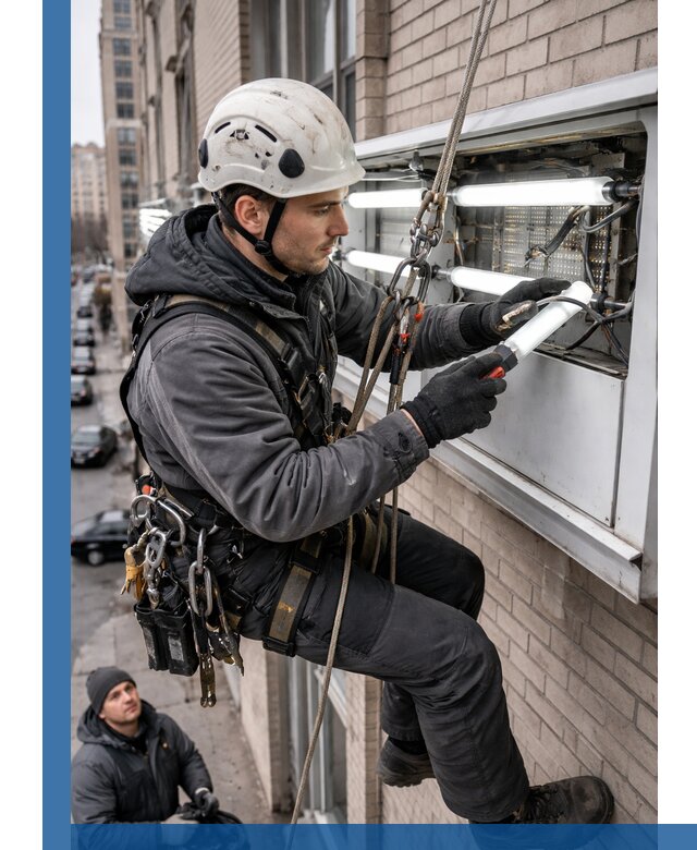 Профессиональная замена ламп в наружной вывеске в Дзержинске