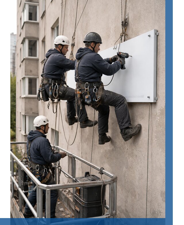 Монтаж табличек и указателей в Дзержинске от 3558 р. | ВЫСОТНИК-Дзр