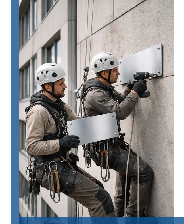 Монтаж табличек и указателей в Дзержинске для зданий и сооружений