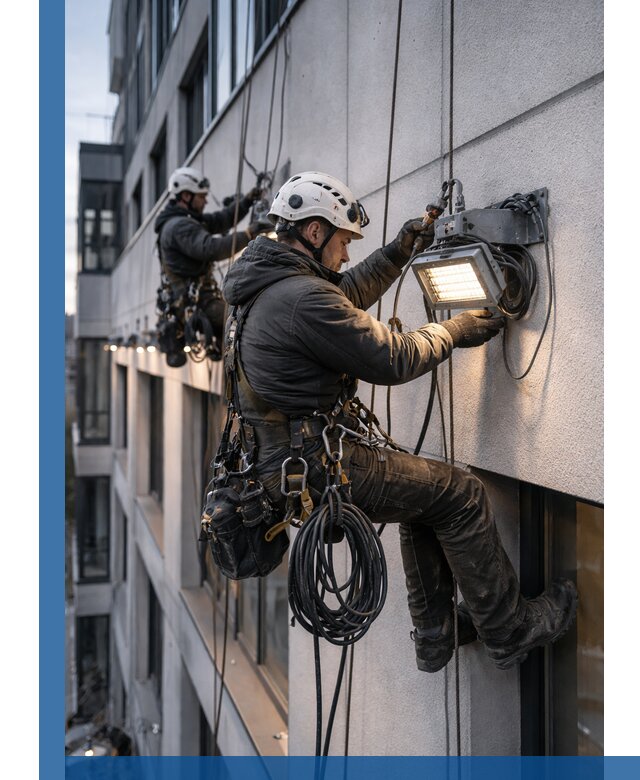 Монтаж фасадного освещения в Дзержинске установка и подключение