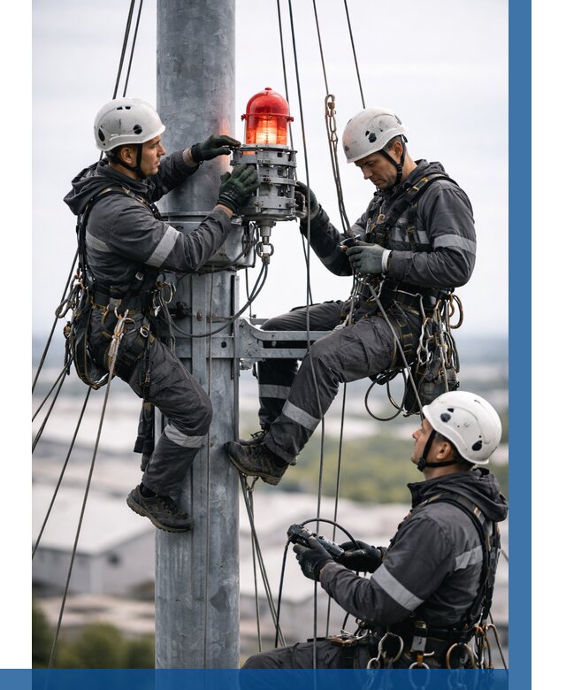 Монтаж заградительных огней в Дзержинске от 8642 р. | ВЫСОТНИК-Дзр