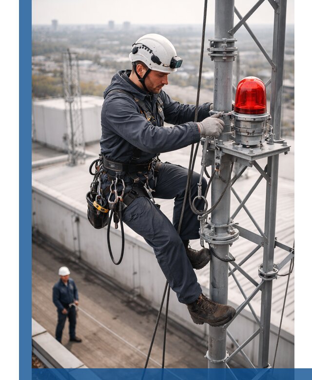Монтаж заградительных огней и обслуживание объектов в Дзержинске