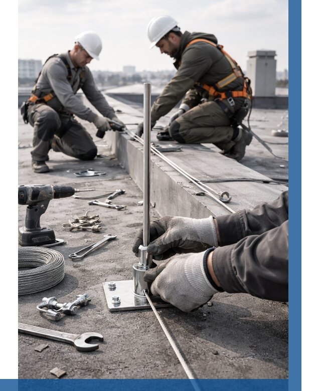 Монтаж молниезащиты на кровле в Дзержинске цена от 25418 р. | ВЫСОТНИК-Дзр