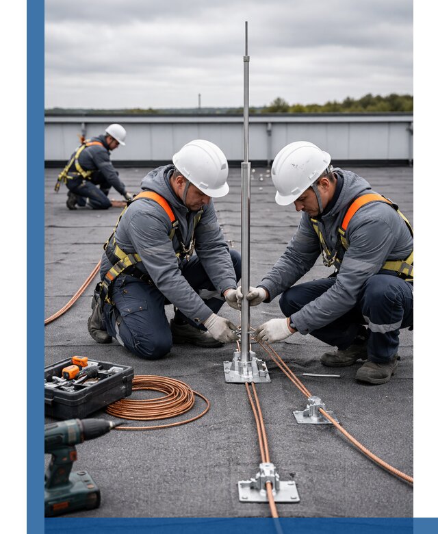 Монтаж молниезащиты на кровле в Дзержинске под ключ с гарантией