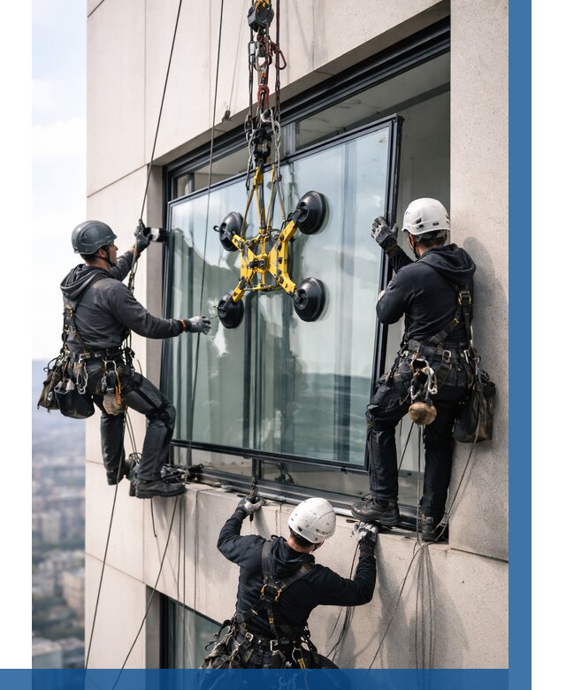 Монтаж стеклопакетов на высоте в Дзержинске от 3253 р. | ВЫСОТНИК-Дзр