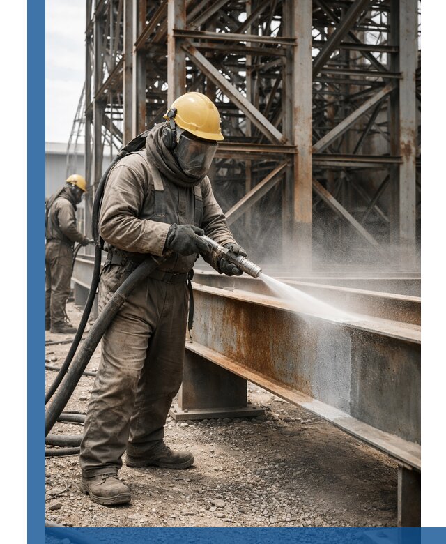 Пескоструйная очистка металлоконструкций в Дзержинске промышленная