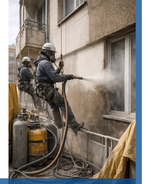 Пескоструйная очистка фасада в Дзержинске от 661 р. | ВЫСОТНИК-Дзр