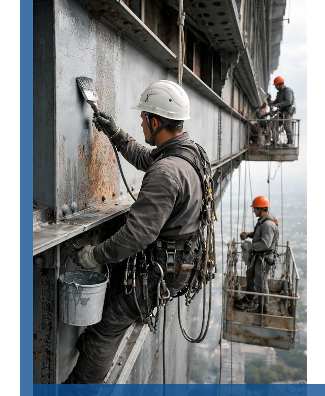 Покраска металлоконструкций на высоте в Дзержинске профессионально