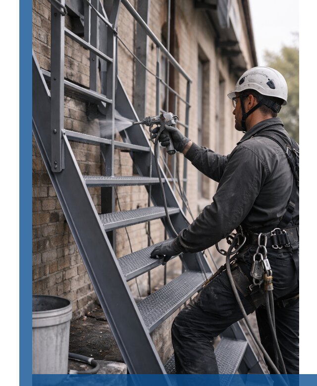 Покраска и антикоррозионная защита пожарных лестниц в Дзержинске