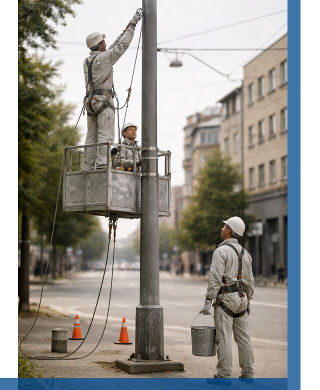 Покраска опор освещения в Дзержинске от 5084 р. | ВЫСОТНИК-Дзр