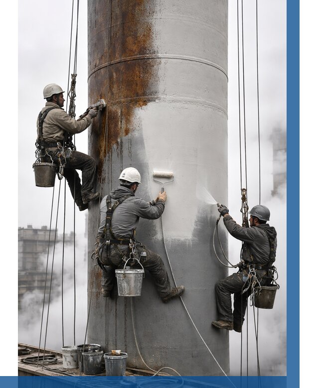 Покраска дымовых труб в Дзержинске от 8642 р. | ВЫСОТНИК-Дзр