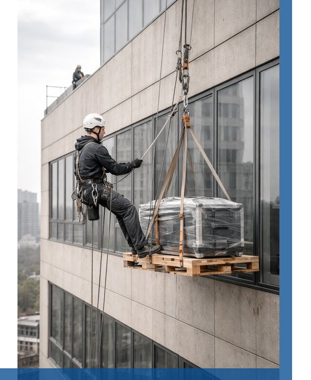 Спуск груза по фасаду в Дзержинске от 3558 р. | ВЫСОТНИК-Дзр