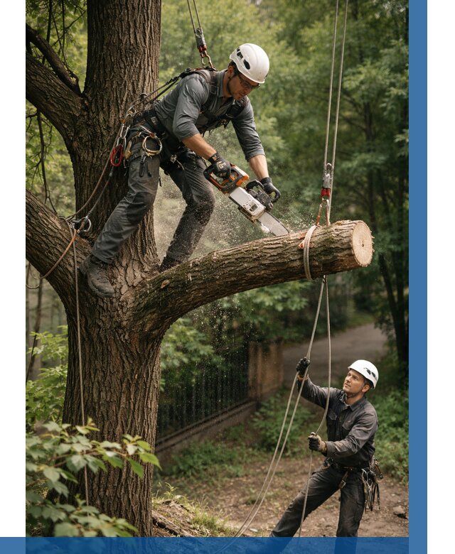 Спил деревьев альпинистами в Дзержинске от 8134 р. | ВЫСОТНИК-Дзр