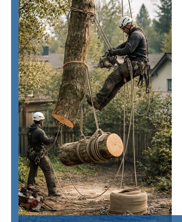 Валка деревьев частями в Дзержинске, безопасно и аккуратно