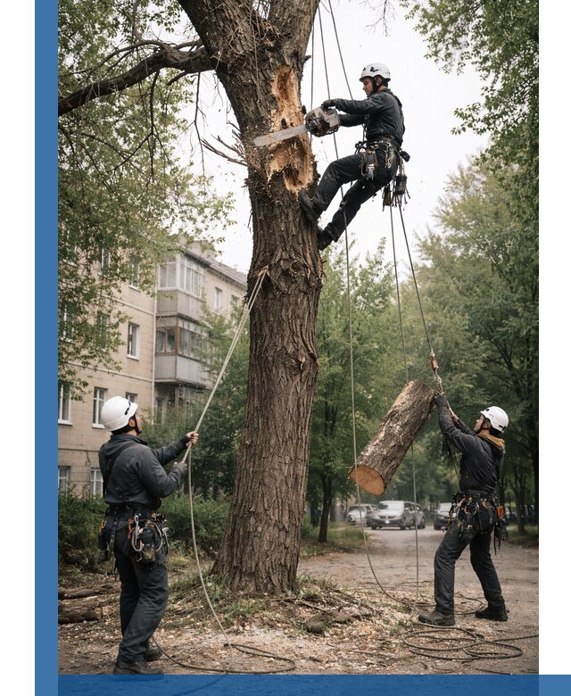 Срочное удаление аварийных деревьев в Дзержинске с гарантией безопасности
