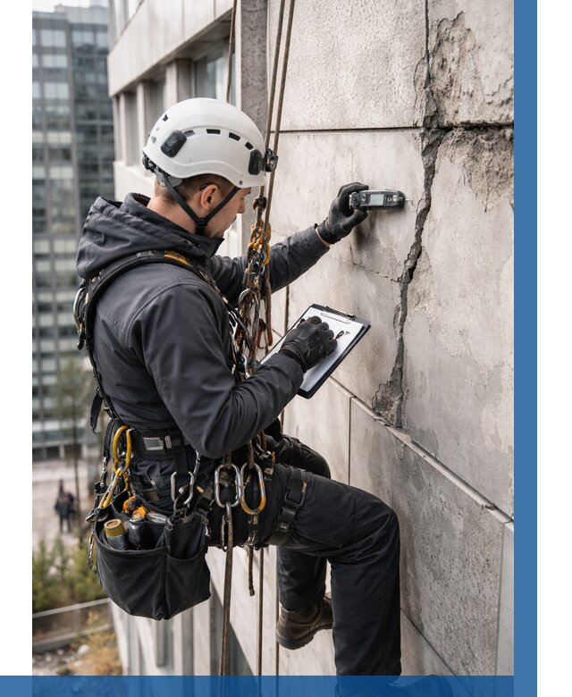 Обследование фасада альпинистами в Дзержинске от 122 р. | ВЫСОТНИК-Дзр