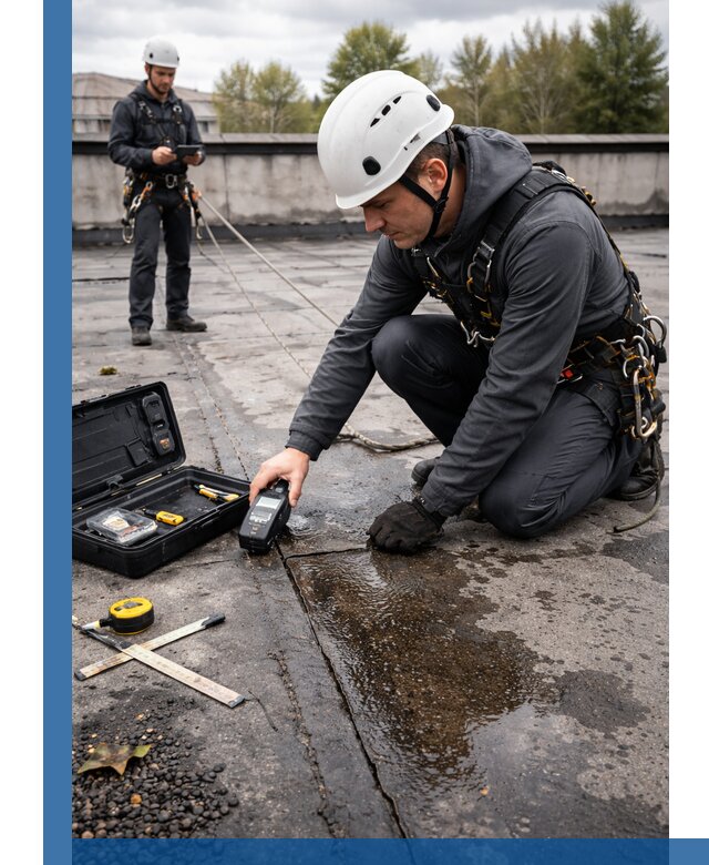 Обследование кровли на протечки и выявление дефектов в Дзержинске