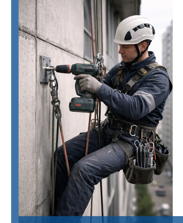 Установка анкерных точек для высотных работ в Дзержинске