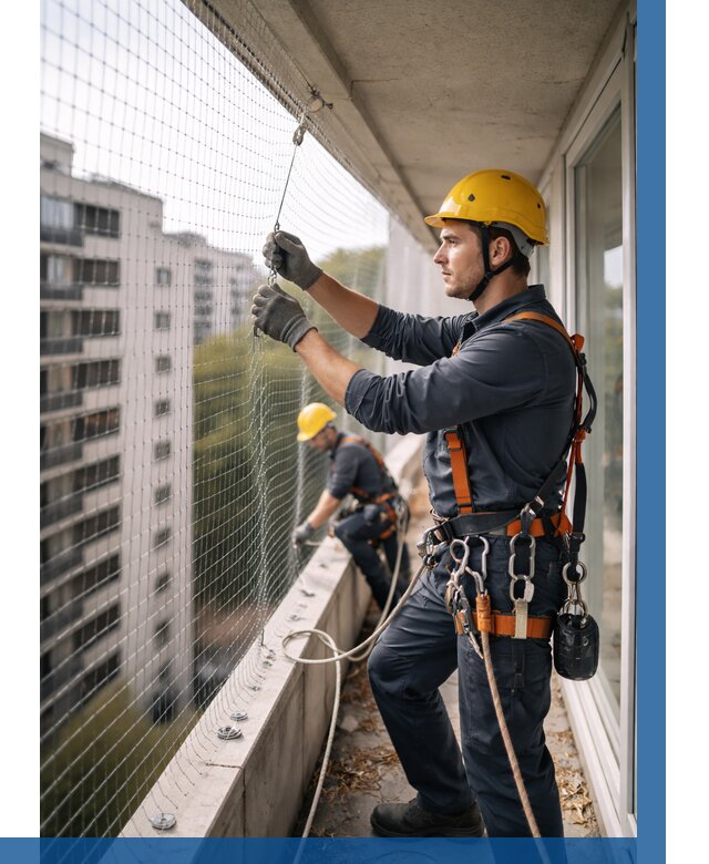 Монтаж сетки от птиц в Дзержинске от 4575 р. | ВЫСОТНИК-Дзр