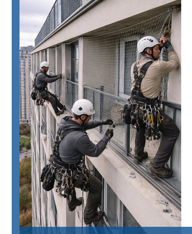 Профессиональный монтаж защитной сетки от птиц в Дзержинске