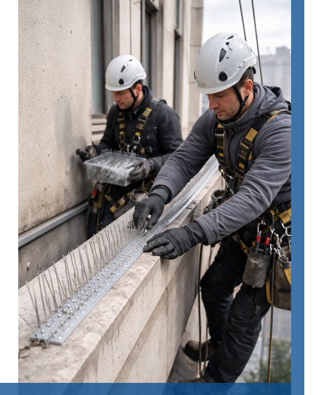 Установка шипов от птиц в Дзержинске от 864 р. | ВЫСОТНИК-Дзр